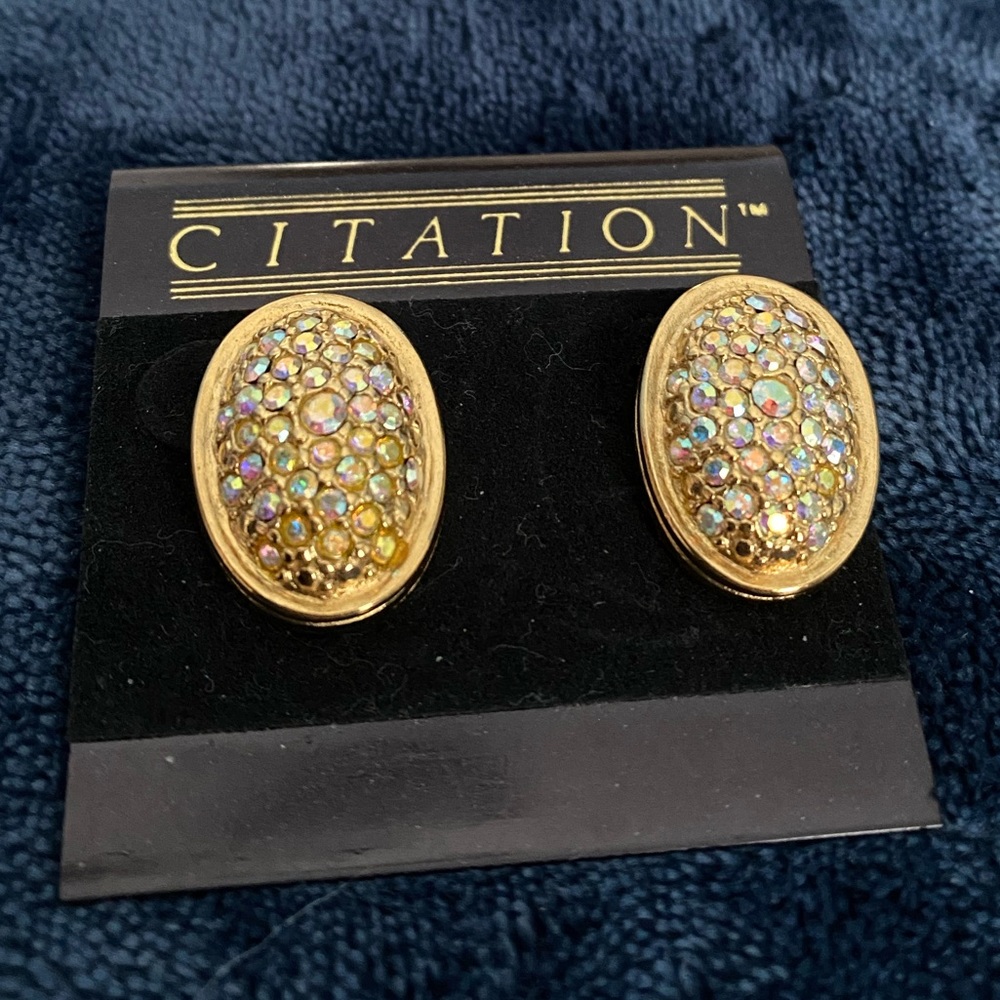 Citation Faux Rhinestone Earrings